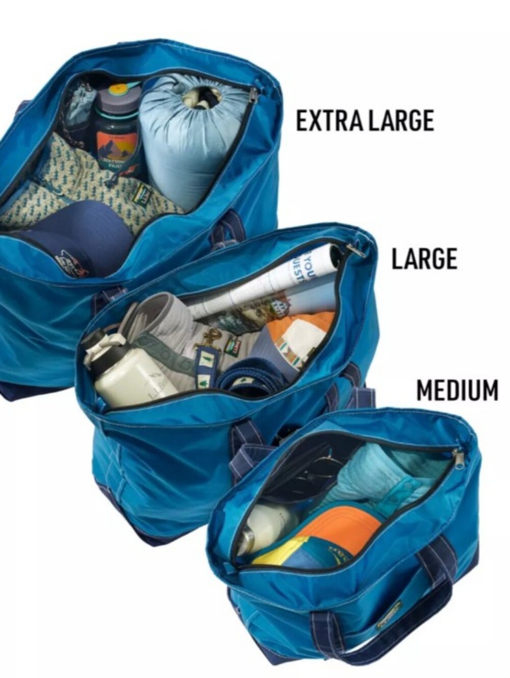 L.L. Bean Tote Bag Lightweight Boat Tote Black And Gray Medium Tote Bag W/ Zip - Picture 4 of 16